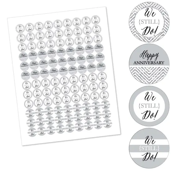 Big Dot of Happiness We Still Do - Wedding Anniversary - Party Round Candy Sticker Anniversary Favors - Labels Fits Chocolate Candy (1 sheet of 108) {3}