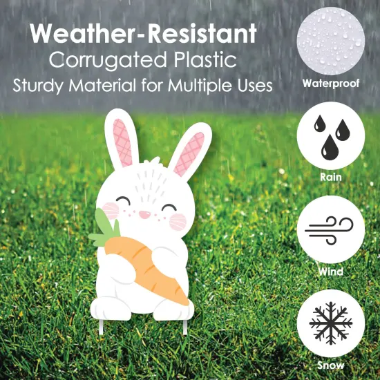 Big Dot of Happiness Spring Easter Bunny - Yard Sign and Outdoor Lawn Decorations - Happy Easter Party Yard Signs - Set of 8 {5}