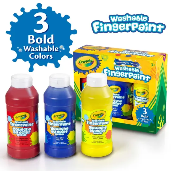 Crayola Washable Finger Paint 8oz 3/Pkg-Primary {5}