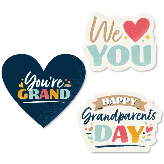 Big Dot of Happiness Happy Grandparents Day - DIY Shaped Grandma & Grandpa Party Cut-Outs - 24 Count {1}