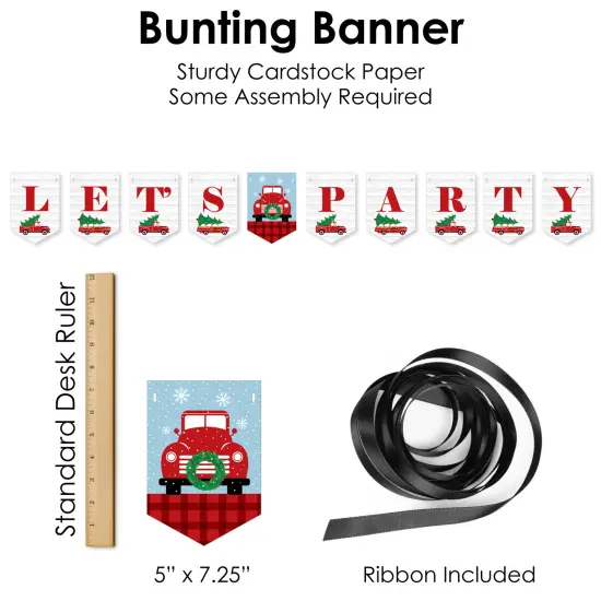 Big Dot of Happiness Merry Little Christmas Tree - Red Truck and Car Christmas Party Supplies Decoration Kit - Decor Galore Party Pack - 51 Pieces {7}