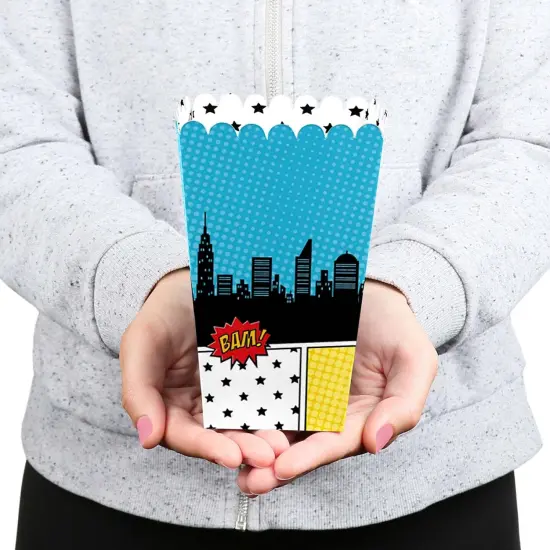 Big Dot of Happiness Bam Superhero - Baby Shower or Birthday Party Favor Popcorn Treat Boxes - Set of 12 {6}