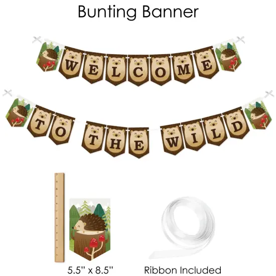 Big Dot of Happiness Forest Hedgehogs - Woodland Birthday Party or Baby Shower Supplies - Banner Decoration Kit - Fundle Bundle {4}