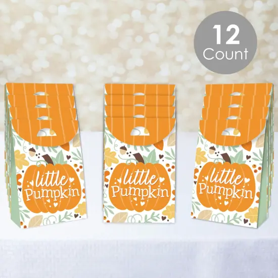 Big Dot of Happiness Little Pumpkin - Fall Birthday or Baby Shower Gift Favor Bags - Party Goodie Boxes - Set of 12 {3}