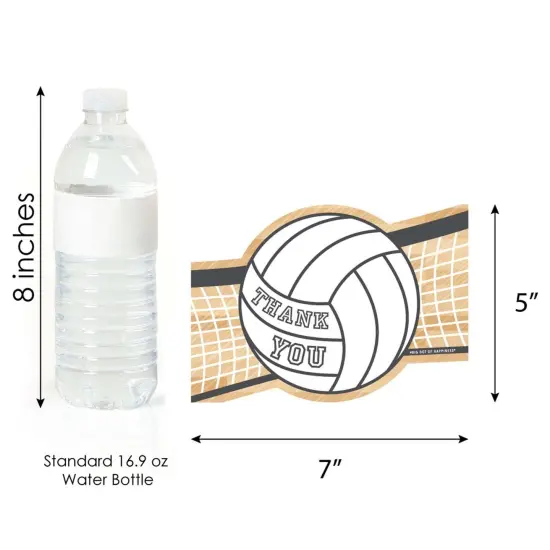 Big Dot of Happiness Bump, Set, Spike - Volleyball - Shaped Thank You Cards - Baby Shower or Birthday Party Thank You Cards with Envelopes - Set of 12 {7}