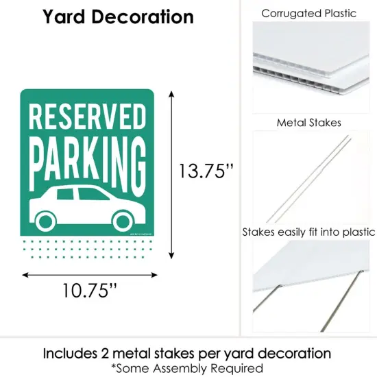 Big Dot of Happiness Reserved Parking - Outdoor Lawn Sign - Yard Sign - 1 Piece {7}