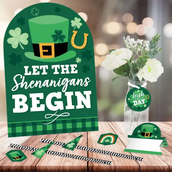 Big Dot of Happiness Shamrock St. Patrick's Day - DIY Saint Paddy's Day Party Signs - Snack Bar Decorations Kit - 50 Pieces {3}