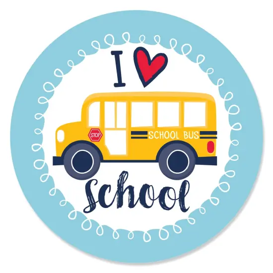 Big Dot of Happiness Back to School - First Day of School Classroom Decorations Circle Sticker Labels - 24 Count {1}