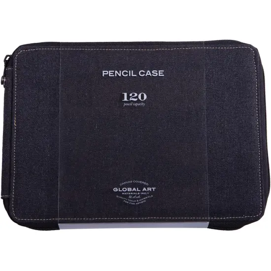 Global Art Canvas Pencil Case-Black, Holds 120 {1}
