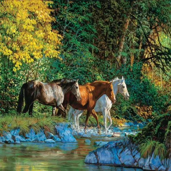 Sunsout Bear Creek Crossing 1000 pc Jigsaw Puzzle 44855 {1}