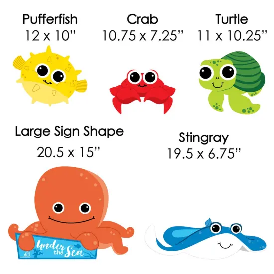 Big Dot of Happiness Under the Sea Critters - Yard Sign and Outdoor Lawn Decorations - Birthday Party or Baby Shower Yard Signs - Set of 8 {7}