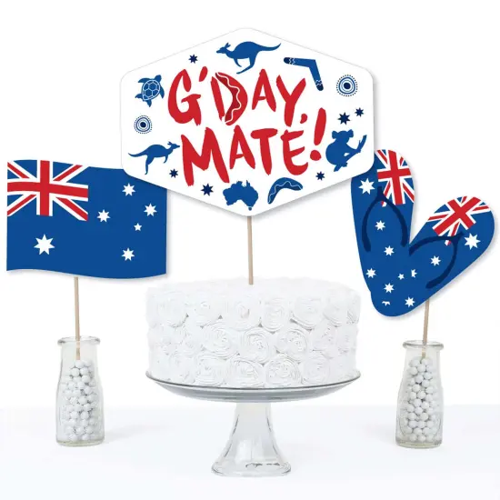 Big Dot of Happiness Australia Day - G'Day Mate Aussie Party Centerpiece Sticks - Table Toppers - Set of 15 {4}
