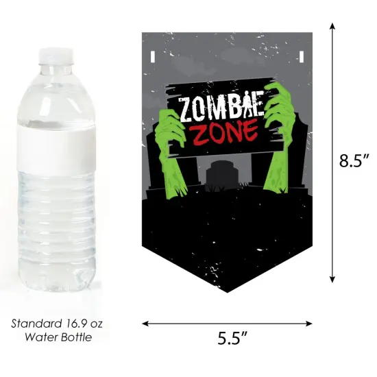 Big Dot of Happiness Zombie Zone - Birthday Zombie Crawl Party Bunting Banner - Birthday Party Decorations - Happy Birthday {3}