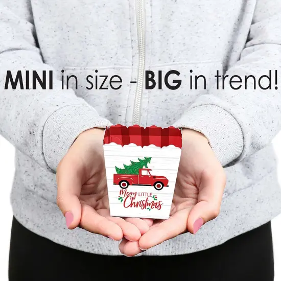 Big Dot of Happiness Merry Little Christmas Tree - Party Mini Favor Boxes - Red Truck Christmas Party Treat Candy Boxes - Set of 12 {6}