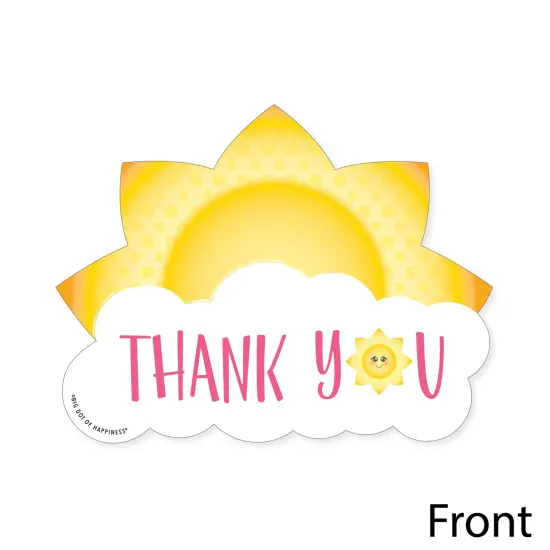Big Dot of Happiness You Are My Sunshine - Shaped Thank You Cards - Baby Shower or Birthday Party Thank You Note Cards with Envelopes - Set of 12 {4}