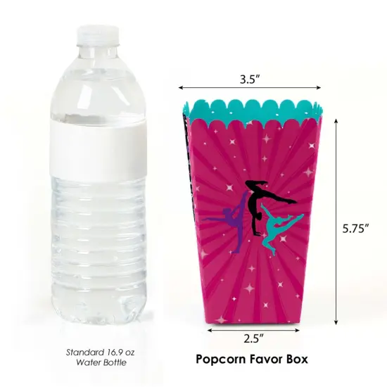 Big Dot of Happiness Tumble, Flip & Twirl - Gymnastics - Birthday Party or Gymnast Party Favor Popcorn Treat Boxes - Set of 12 {3}