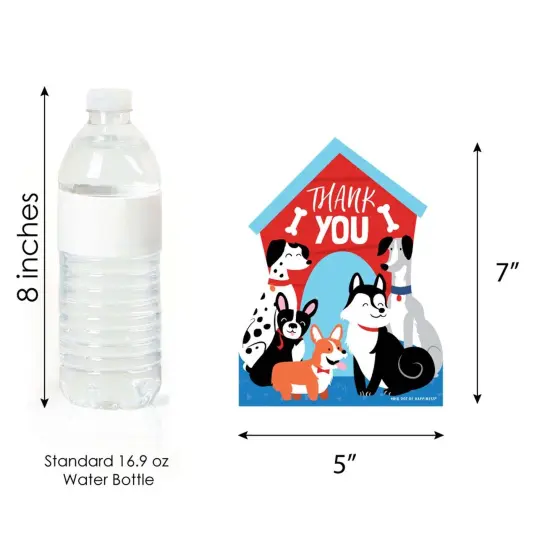 Big Dot of Happiness Pawty Like a Puppy - Shaped Thank You Cards - Dog Baby Shower or Birthday Party Thank You Note Cards with Envelopes - Set of 12 {7}