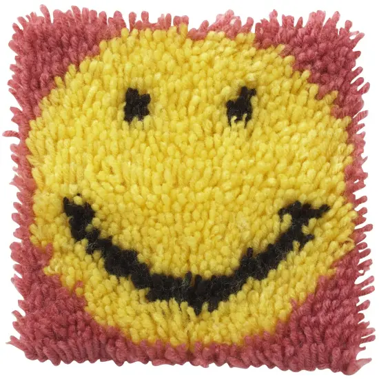 Wonderart Latch Hook Kit 8"X8"-Smile {4}