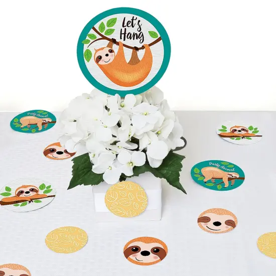 Big Dot of Happiness Let's Hang - Sloth - Baby Shower or Birthday Party Giant Circle Confetti - Party Decorations - Large Confetti 27 Count {7}