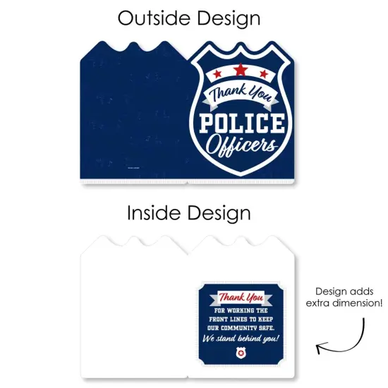 Big Dot of Happiness Thank You Police Officers - First Responders Appreciation Giant Greeting Card - Big Shaped Jumborific Card {7}
