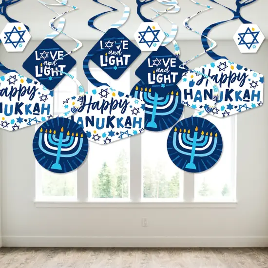 Big Dot of Happiness Hanukkah Menorah - Chanukah Holiday Party Hanging Decor - Party Decoration Swirls - Set of 40 {4}