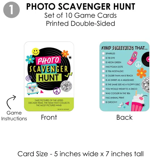 Big Dot of Happiness Through the Decades - 4 50s, 60s, 70s, 80s, and 90s Party Games - 10 Cards Each - Gamerific Bundle {6}