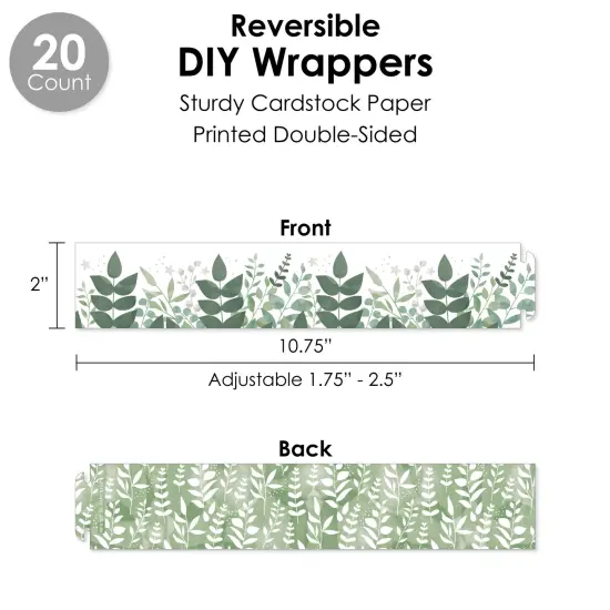 Big Dot of Happiness Boho Botanical - Greenery Party Favors and Cupcake Kit - Fabulous Favor Party Pack - 100 Pieces {4}