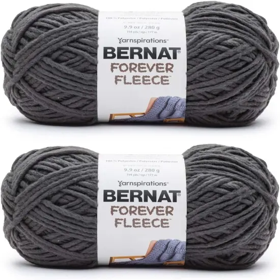 (Pack of 2) Bernat Forever Fleece Yarn-Coal {1}