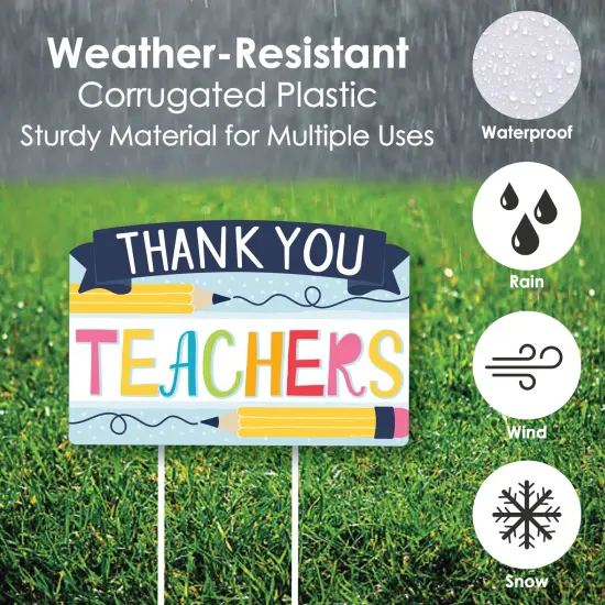 Big Dot of Happiness Teacher Appreciation - First and Last Day of School Yard Sign Lawn Decorations - Thank You Teachers Party Yardy Sign {6}