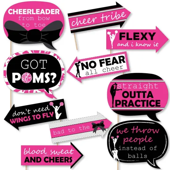 Big Dot of Happiness Funny We've Got Spirit - Cheerleading - Birthday Party or Cheerleader Party Photo Booth Props Kit - 10 Piece {1}