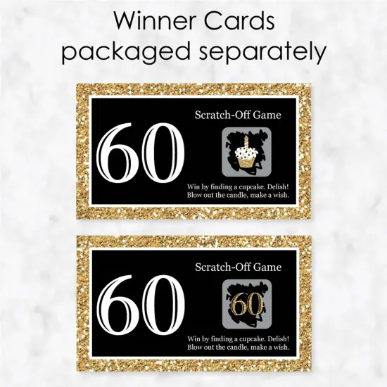 Big Dot of Happiness Adult 60th Birthday - Gold - Birthday Party Game Scratch Off Cards - 22 Count {4}