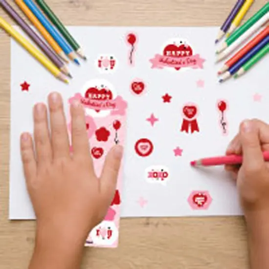 Big Dot of Happiness Conversation Hearts - Valentine's Day Party Favor Kids Stickers - 16 Sheets - 256 Stickers {7}