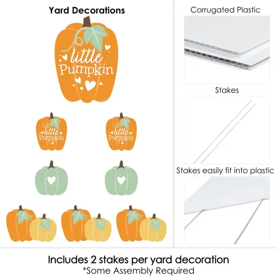 Big Dot of Happiness Little Pumpkin - Yard Sign and Outdoor Lawn Decorations - Fall Birthday Party or Baby Shower Yard Signs - Set of 8 {6}