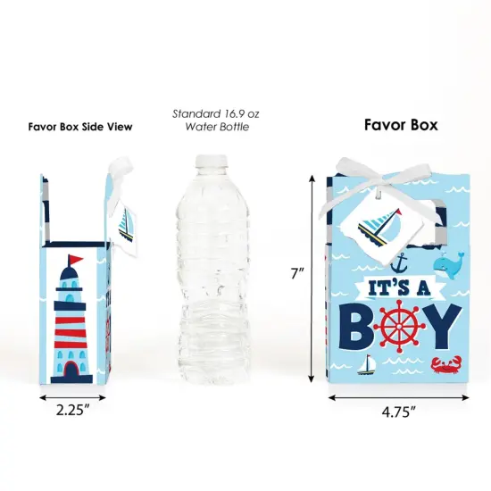 Big Dot of Happiness Ahoy It's a Boy - Nautical Baby Shower Favor Boxes - Set of 12 {3}