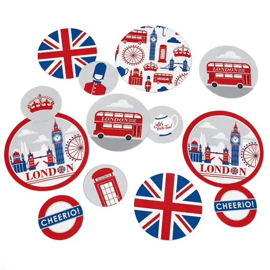 Big Dot of Happiness Cheerio, London - British UK Party Giant Circle Confetti - Party Decorations - Large Confetti 27 Count {1}