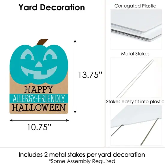 Big Dot of Happiness Teal Pumpkin - Outdoor Lawn Sign - Halloween Allergy Friendly Trick or Trinket Yard Sign - 1 Piece {7}