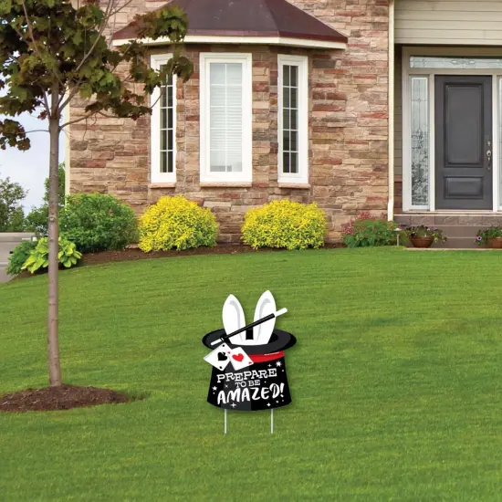 Big Dot of Happiness Ta-Da, Magic Show - Outdoor Lawn Sign - Magical Birthday Party Yard Sign - 1 Piece {4}