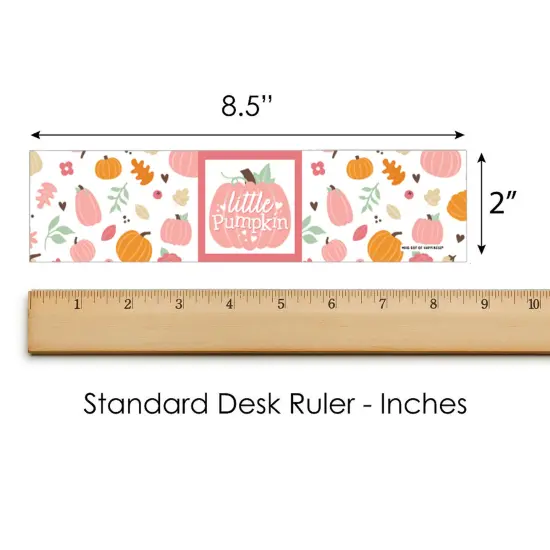 Big Dot of Happiness Girl Little Pumpkin - Fall Birthday Party or Baby Shower Water Bottle Sticker Labels - Set of 20 {6}