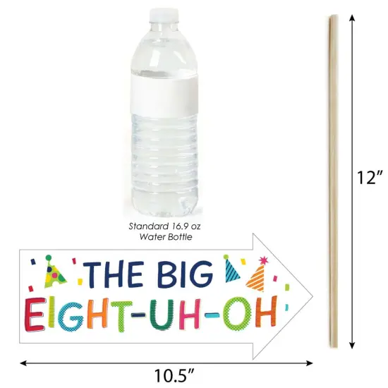 Big Dot of Happiness Funny 80th Birthday - Cheerful Happy Birthday - Colorful Eightieth Birthday Party Photo Booth Props Kit - 10 Piece {4}