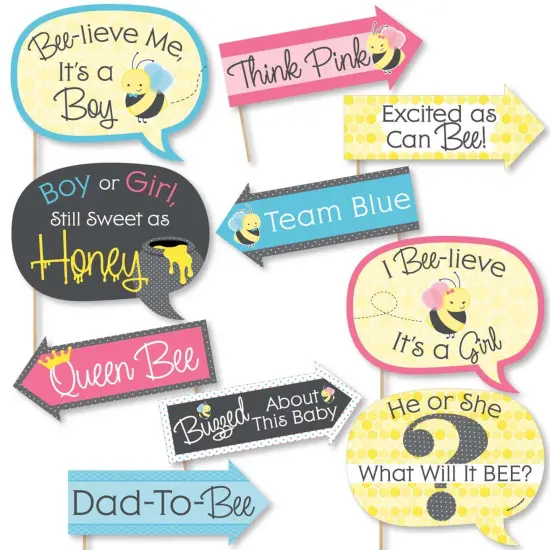 Big Dot of Happiness Funny What Will It Bee - Gender Reveal Photo Booth Props Kit - 10 Piece {1}