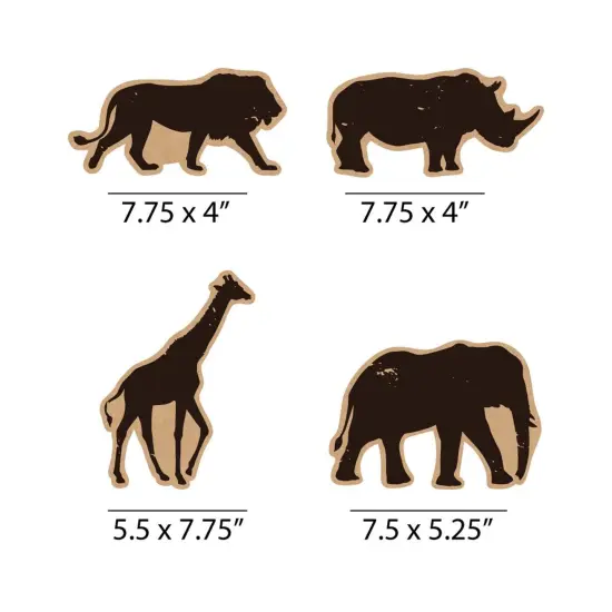 Big Dot of Happiness Wild Safari - Giraffe, Elephant, Lion & Rhino Decor DIY Jungle Birthday Party or Baby Shower Essentials - Set of 20 {7}