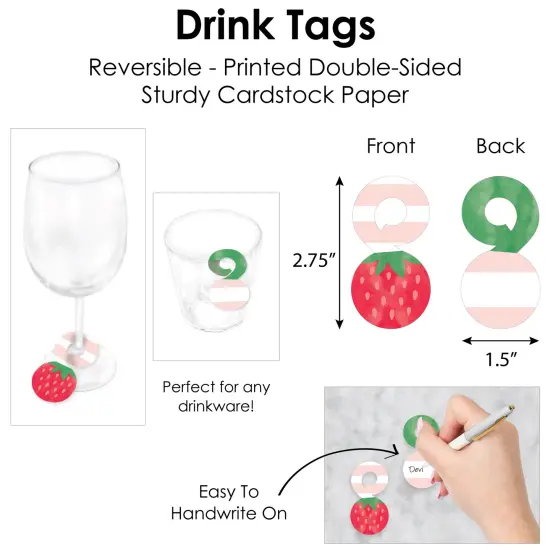 Big Dot of Happiness Berry Sweet Strawberry Fruit Themed Birthday Party & Baby Shower Paper Charger & Table Decorations Chargerific Kit Setting for 8 {7}