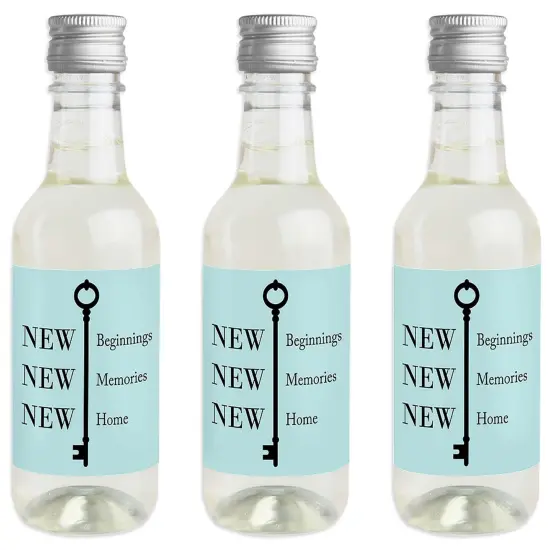 Big Dot of Happiness Home Sweet Home - Mini Wine and Champagne Bottle Label Stickers - Housewarming Party Favor Gift for Women and Men - Set of 16 {1}