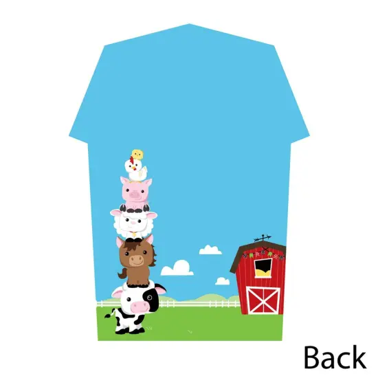 Big Dot of Happiness Farm Animals - Shaped Thank You Cards - Barnyard Baby Shower or Birthday Party Thank You Note Cards with Envelopes - Set of 12 {6}
