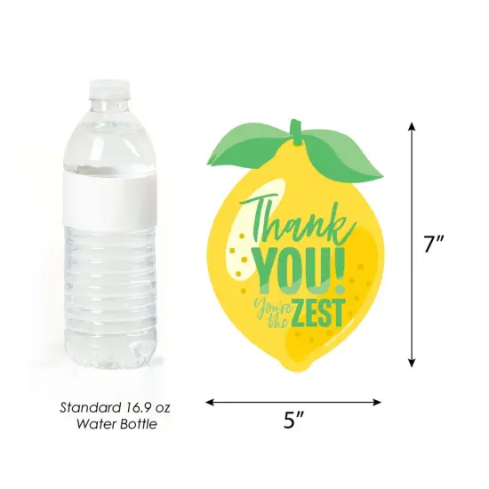 Big Dot of Happiness So Fresh - Lemon - Shaped Thank You Cards - Citrus Lemonade Party Thank You Note Cards with Envelopes - Set of 12 {7}