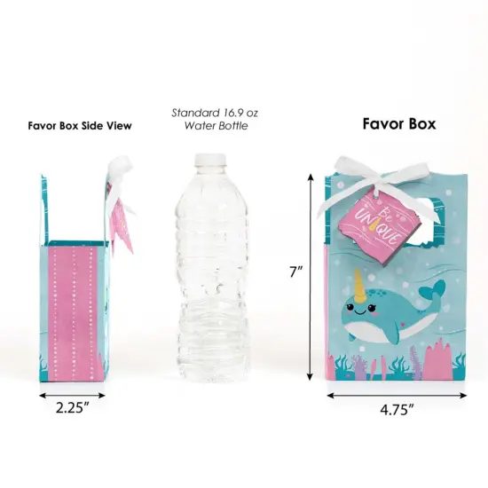 Big Dot of Happiness Narwhal Girl - Under The Sea Baby Shower or Birthday Party Favor Boxes - Set of 12 {3}