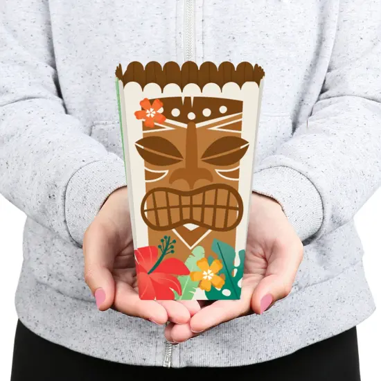 Big Dot of Happiness Tropical Luau - Hawaiian Beach Party Favor Popcorn Treat Boxes - Set of 12 {6}