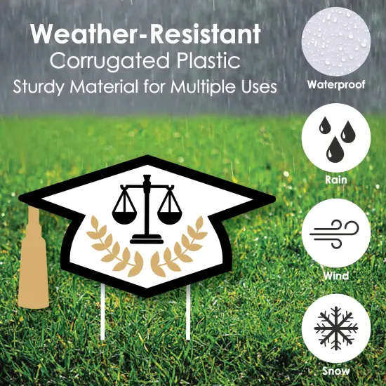 Big Dot of Happiness Law School Grad Future Lawyer Outdoor Decorations - Graduation Yard Signs - Set of 8 {4}