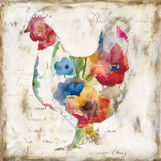 Flowered Hen Poster Print by Carol Robinson - Item # VARPDX19619 {1}