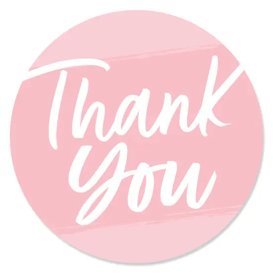 Big Dot of Happiness Pink Elegantly Simple - Guest Party Favors Circle Sticker Labels - 24 Count {1}